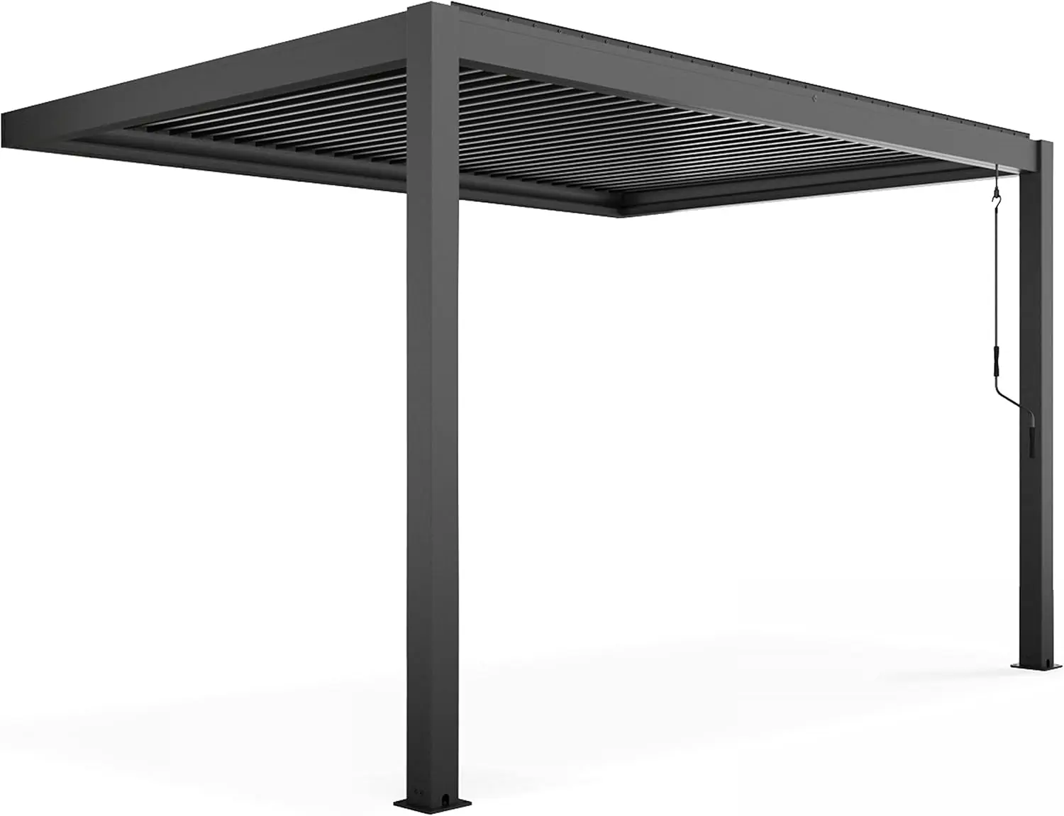 Pergola en aluminium 3x4m adossée 1 store vue 6
