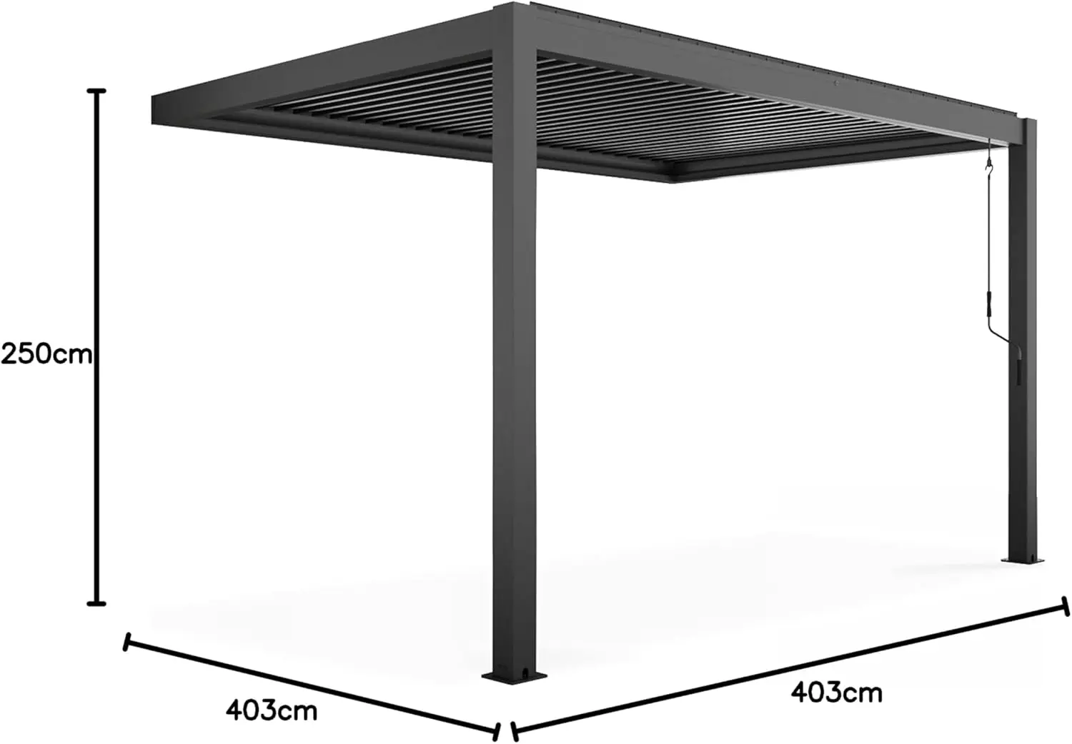 Pergola en aluminium 3x4m adossée 1 store vue 9