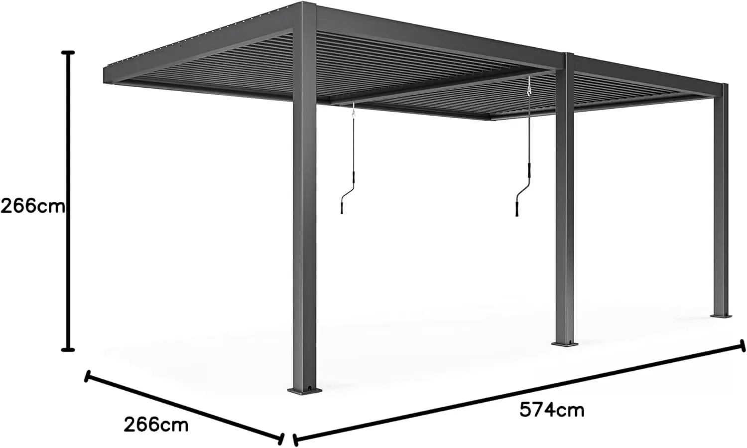 Pergola en aluminium 3x6m adossée 2 stores vue 9