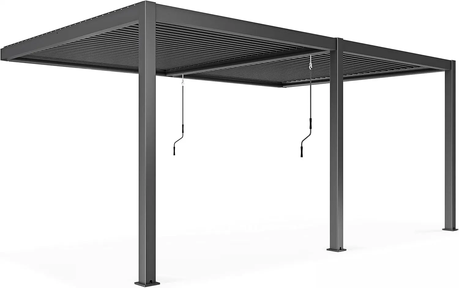 Pergola en aluminium 3x6m adossée 4 stores vue 6