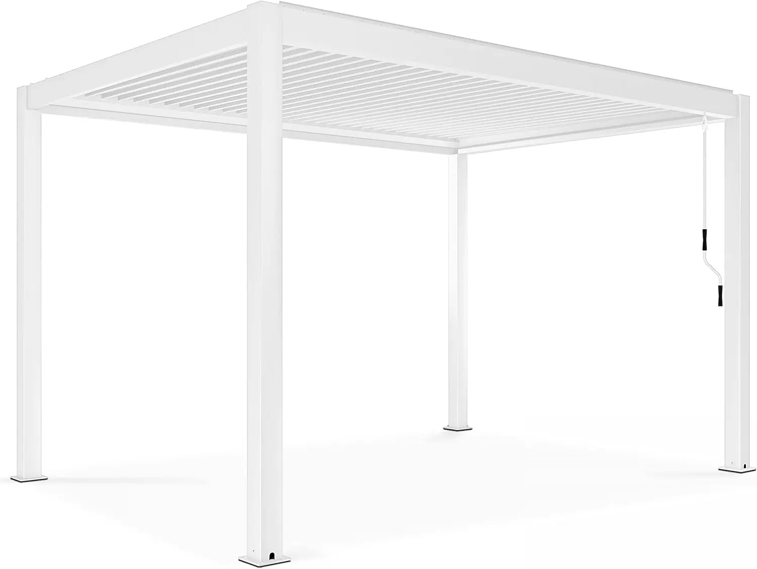 Pergola en aluminium blanc 3x4m autoportée vue 3