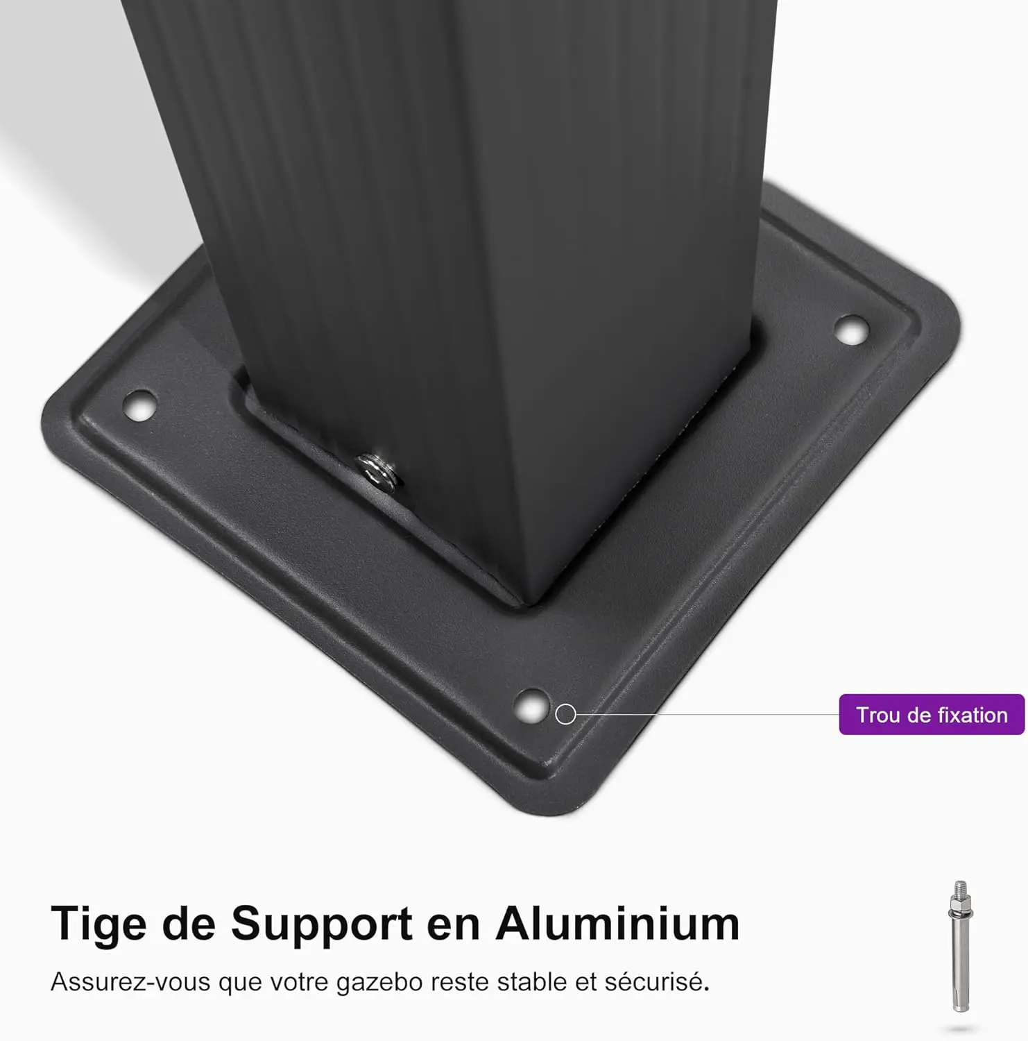 Pergola en aluminium gris 15,2 m² vue 8