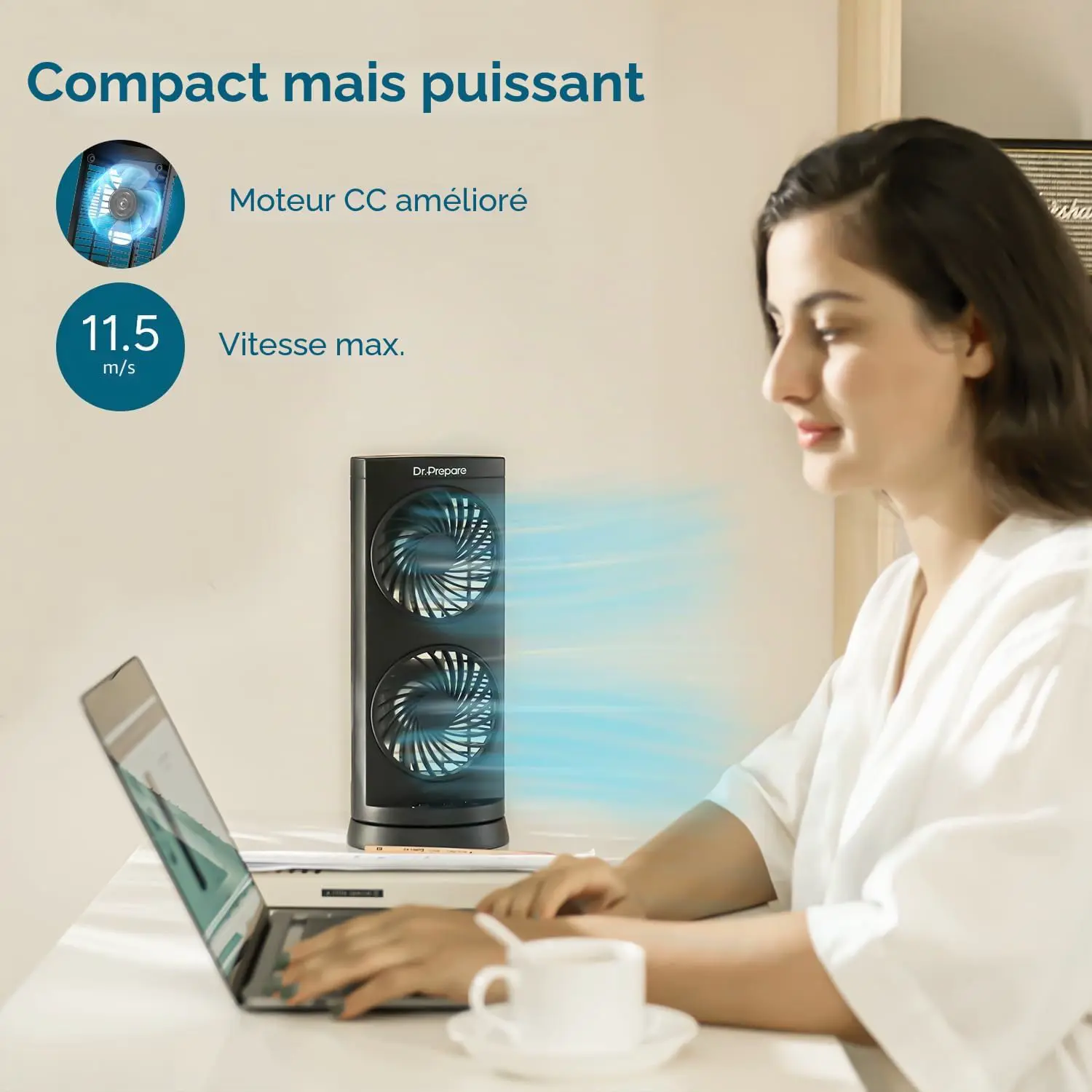 Ventilateur DR.PREPARE Ventilateur Colonne Ventilateur Tour de… vue 2