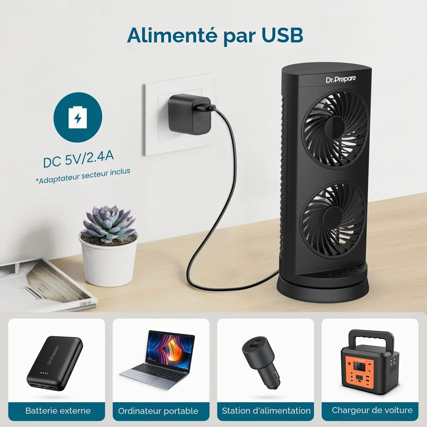 Ventilateur DR.PREPARE Ventilateur Colonne Ventilateur Tour de… vue 3