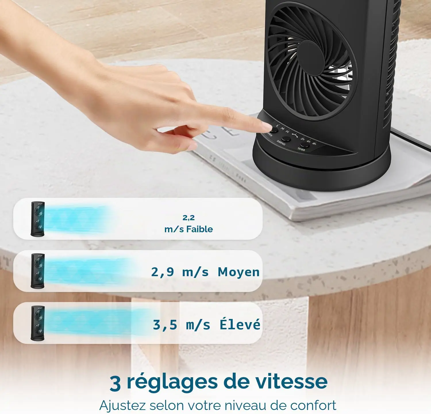 Ventilateur DR.PREPARE Ventilateur Colonne Ventilateur Tour de… vue 6