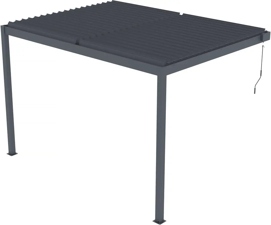 Pergola anthracite 3 x 4 m adossée vue 4