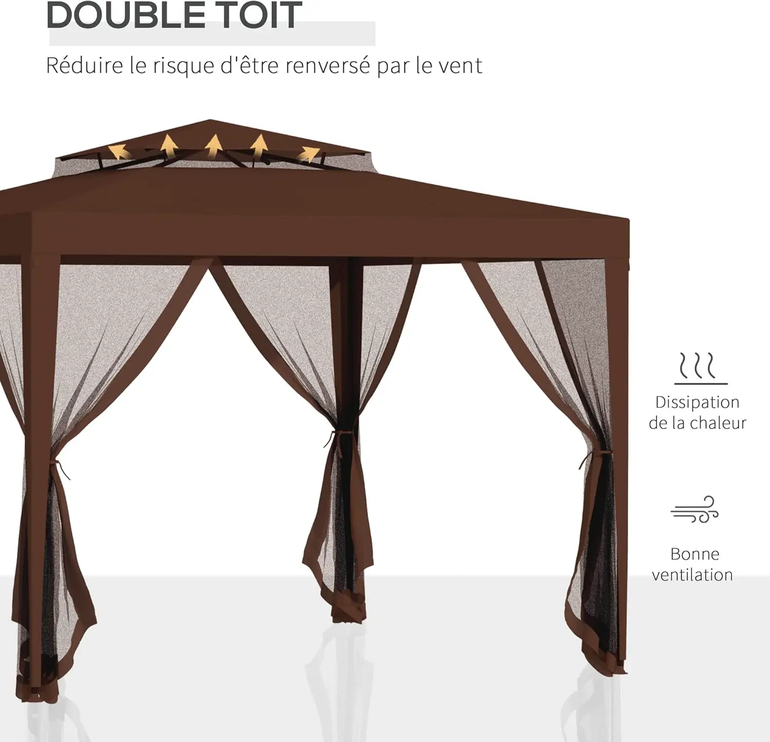 Tonnelle en métal marron vue 4