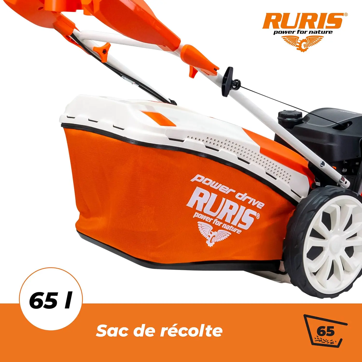 Tondeuse autoportée en acier orange vue 5