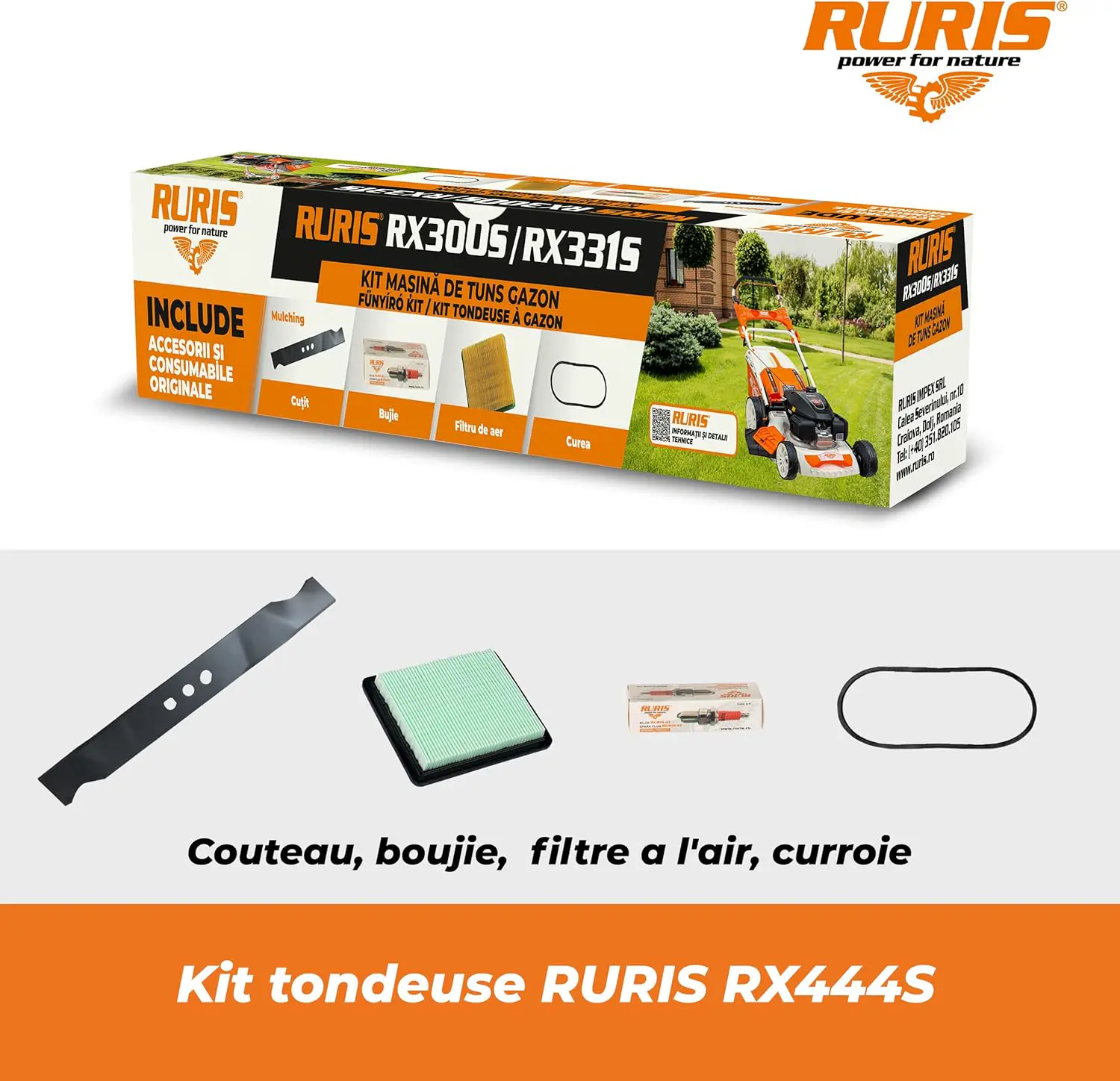 Tondeuse autoportée en acier orange vue 7