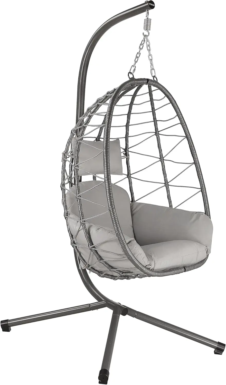Fauteuils suspendus en acier gris vue 1
