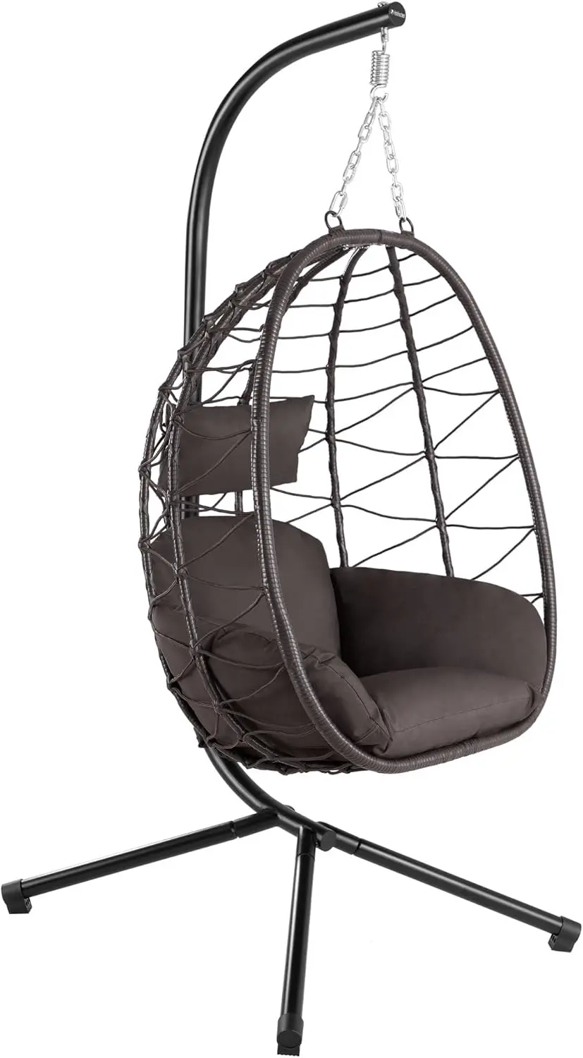 Fauteuils suspendus en acier marron 56 x 108 cm vue 1
