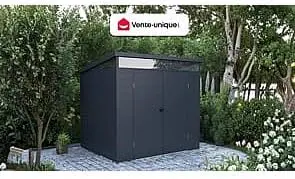Abri de jardin en résine en résine gris 4,57 m² vue 2