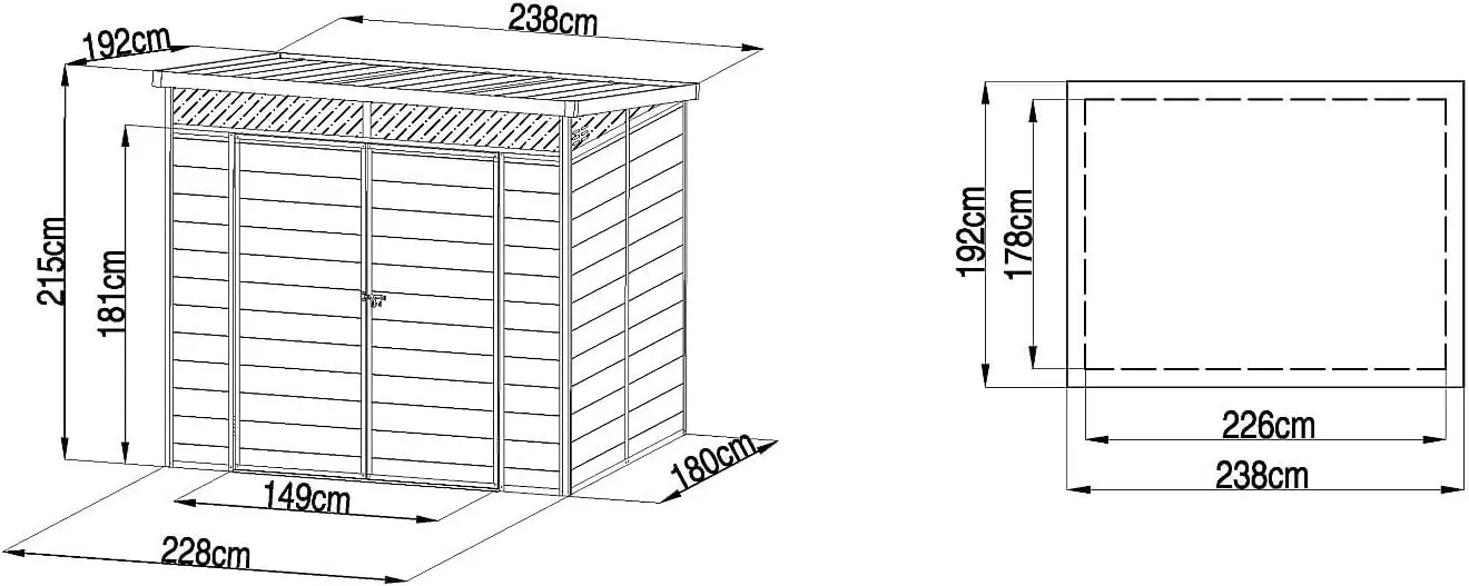 Abri de jardin en résine en résine gris 4,57 m² vue 7
