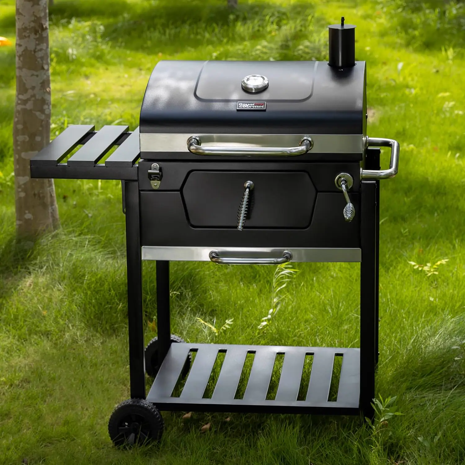 Barbecue à charbon en acier noir 59 x 42 cm vue 2