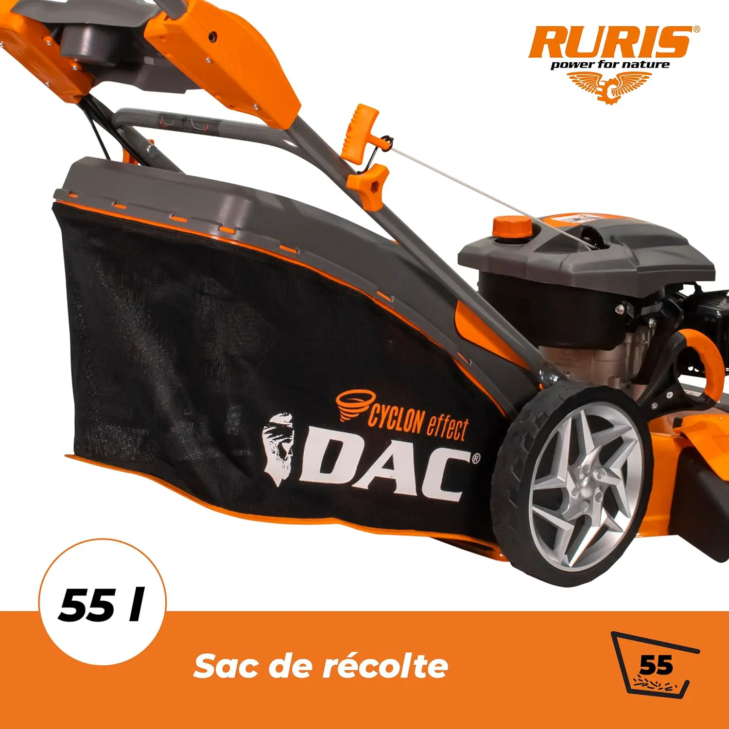 Tondeuse autoportée en acier orange 2000 m² vue 5