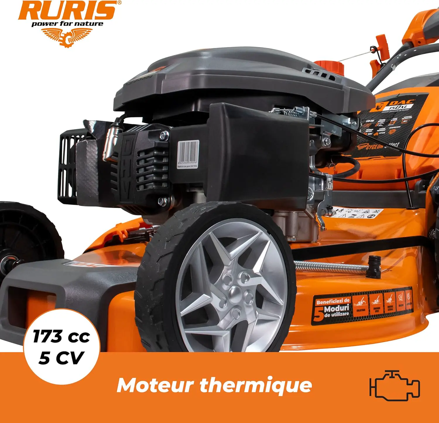 Tondeuse autoportée en acier orange 2000 m² vue 6
