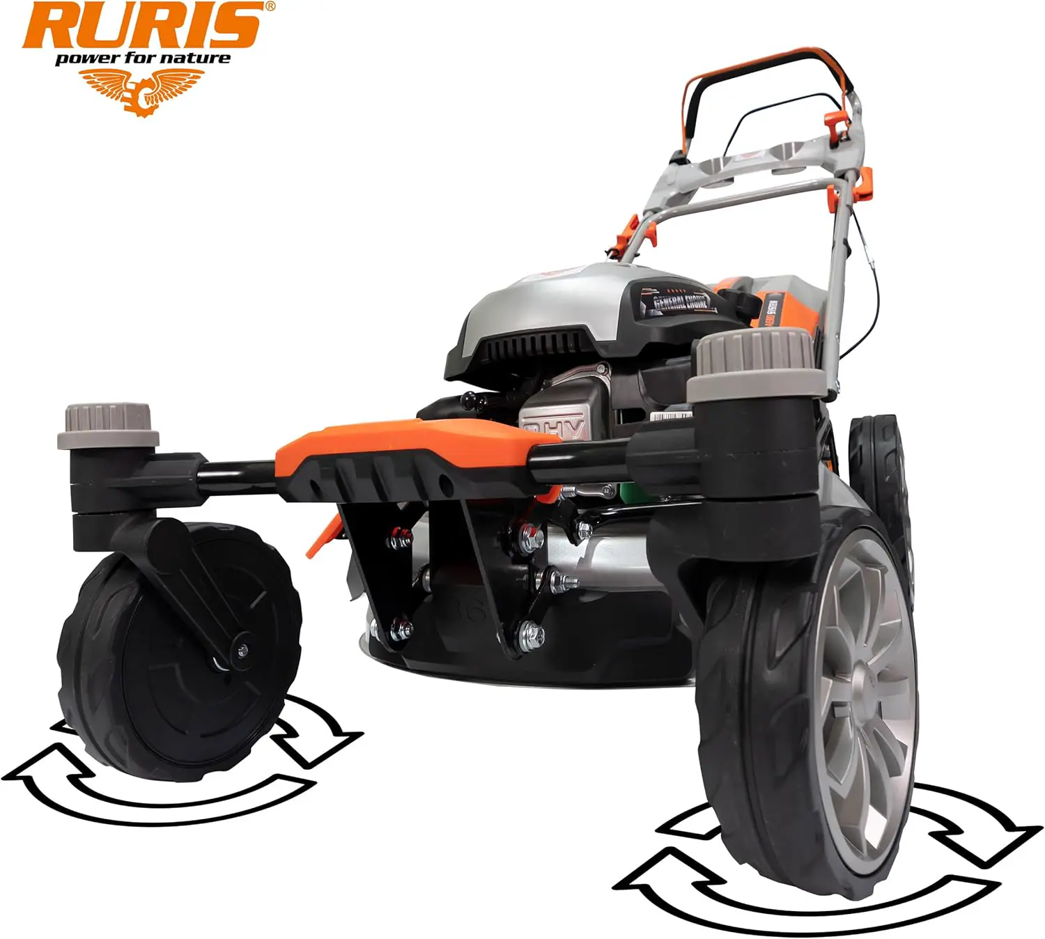 Tondeuse autoportée en acier orange vue 7