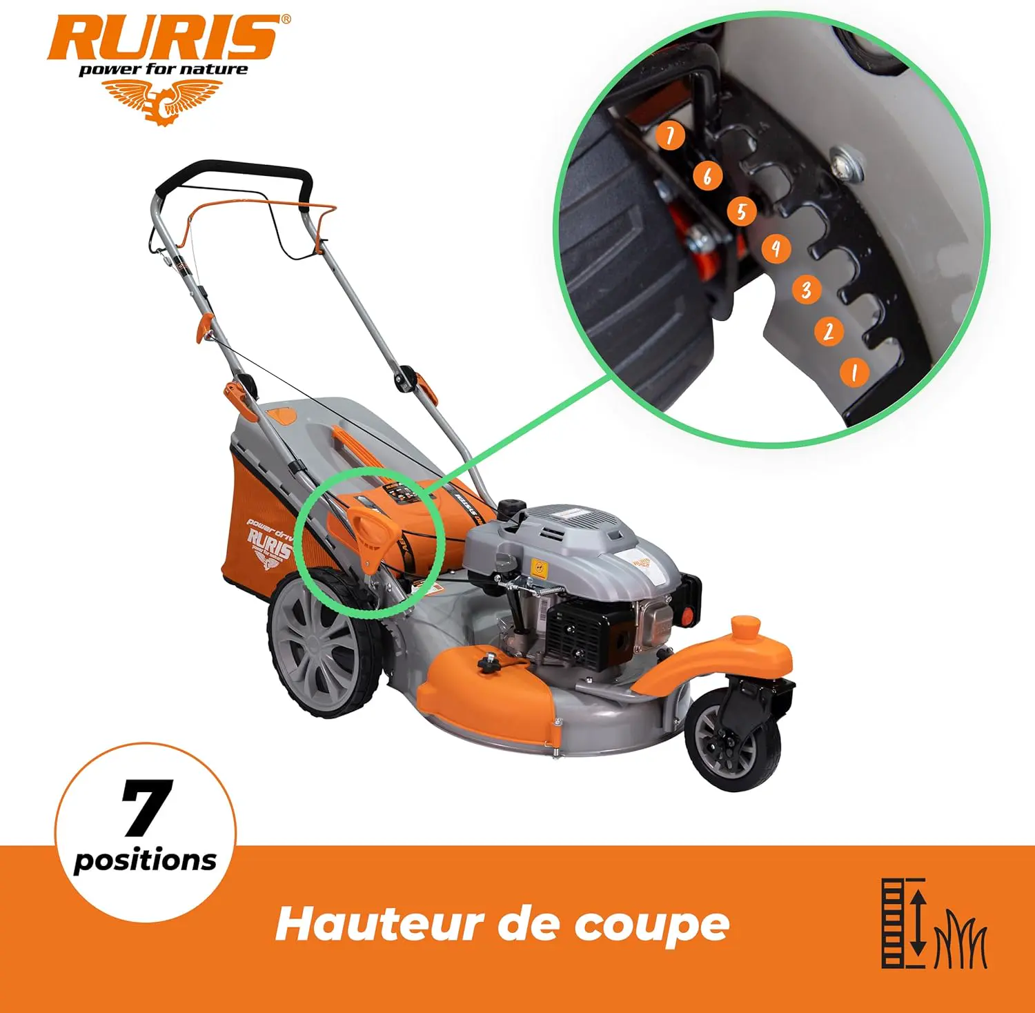 Tondeuse autoportée en acier orange vue 4