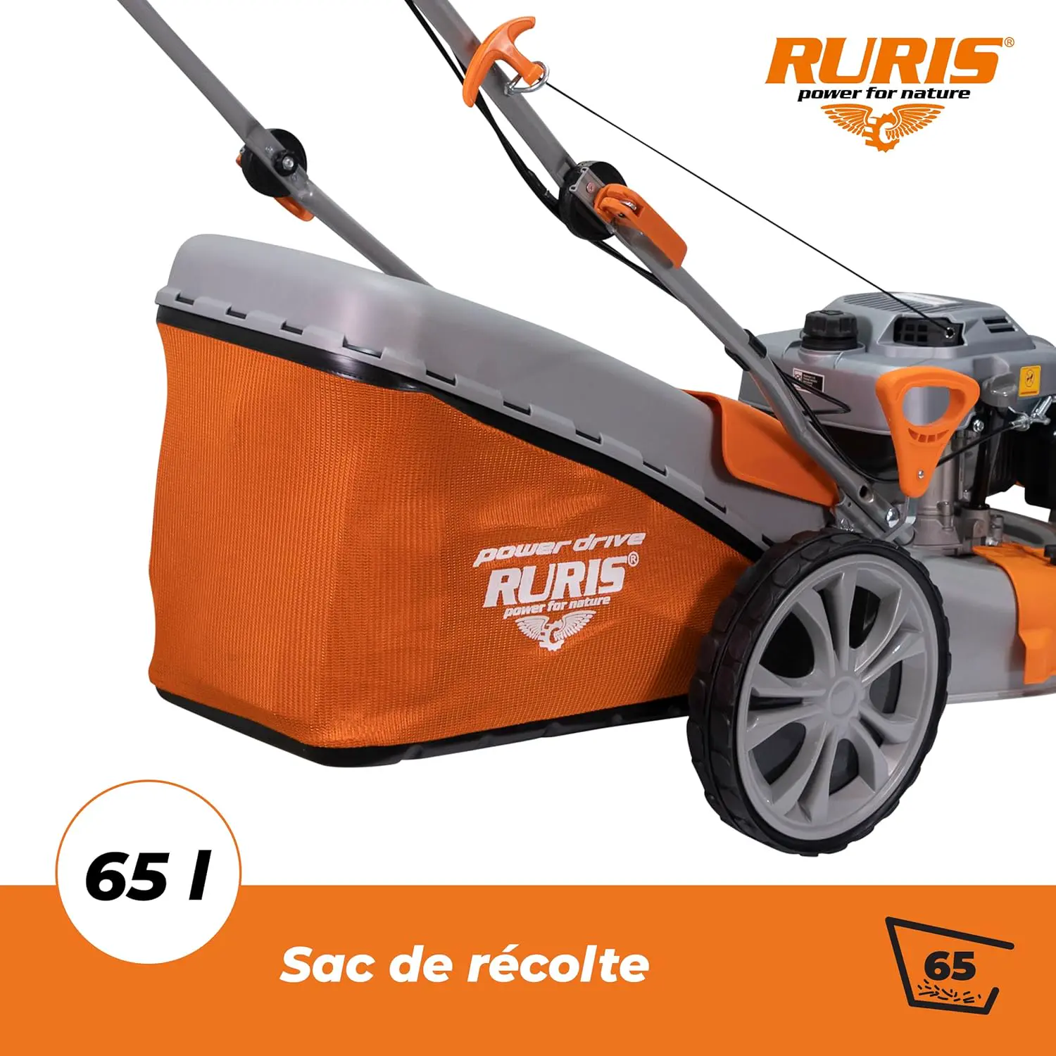 Tondeuse autoportée en acier orange vue 5