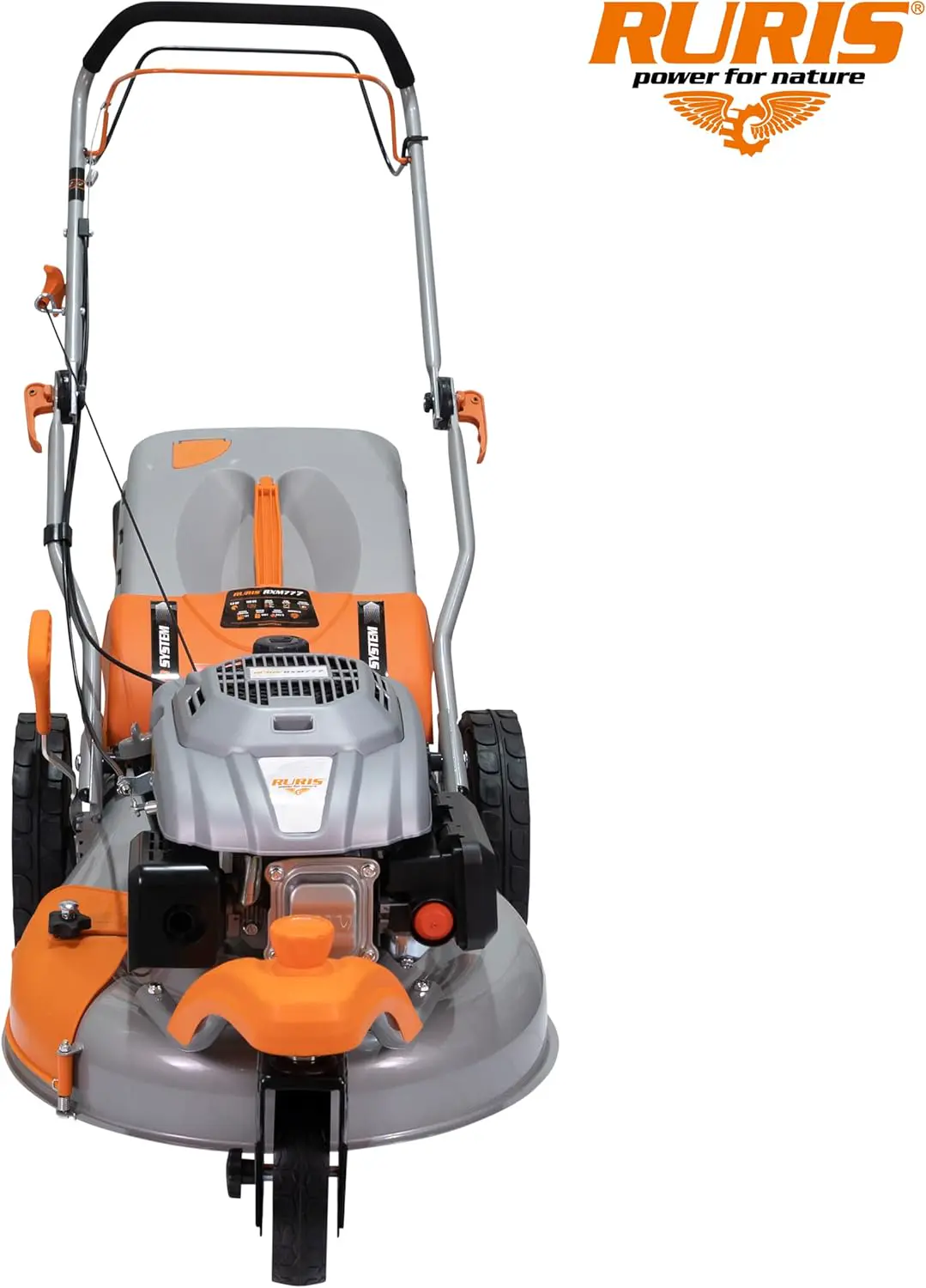 Tondeuse autoportée en acier orange vue 7