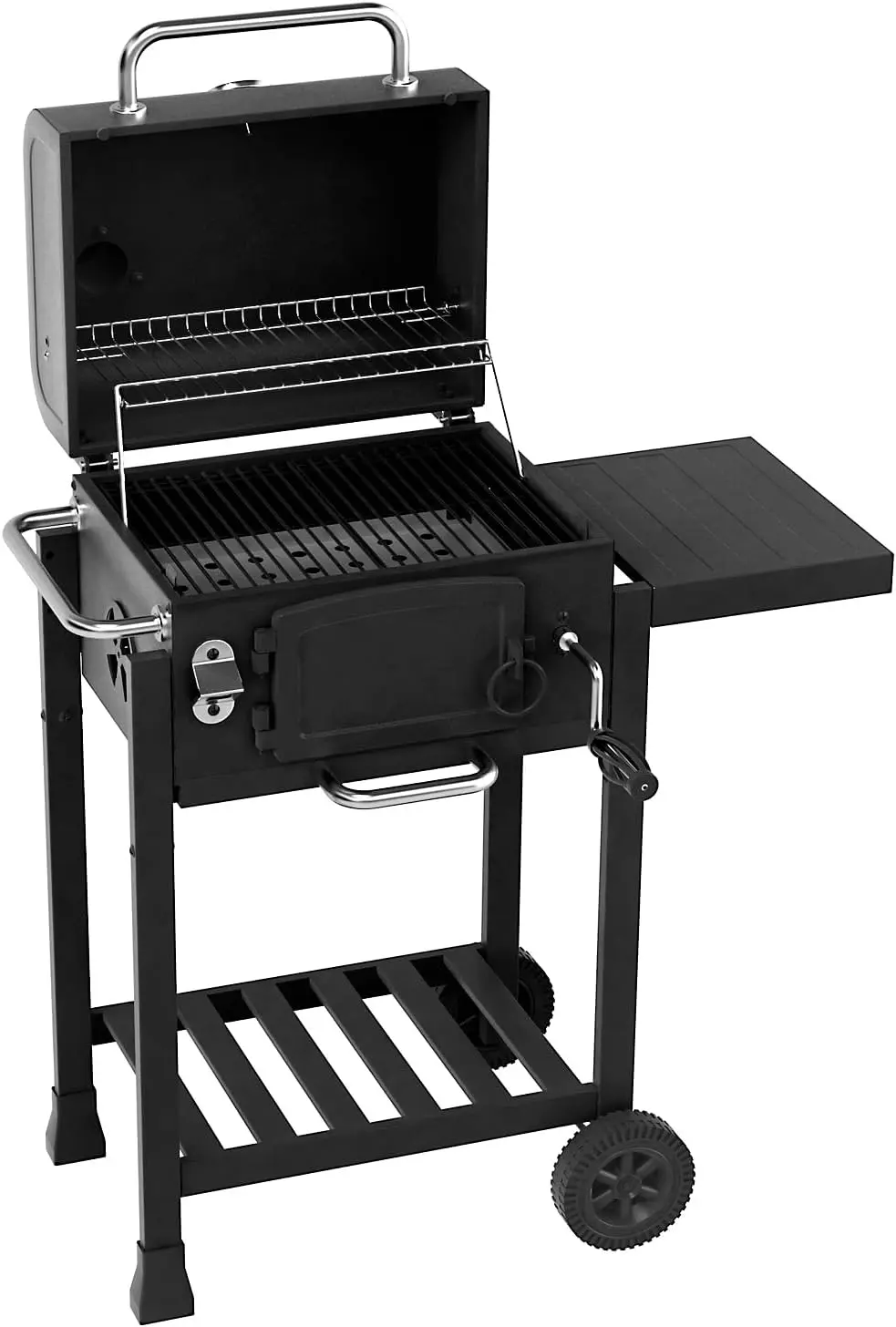 Barbecue à charbon en acier gris 66 x 113,5 cm vue 7