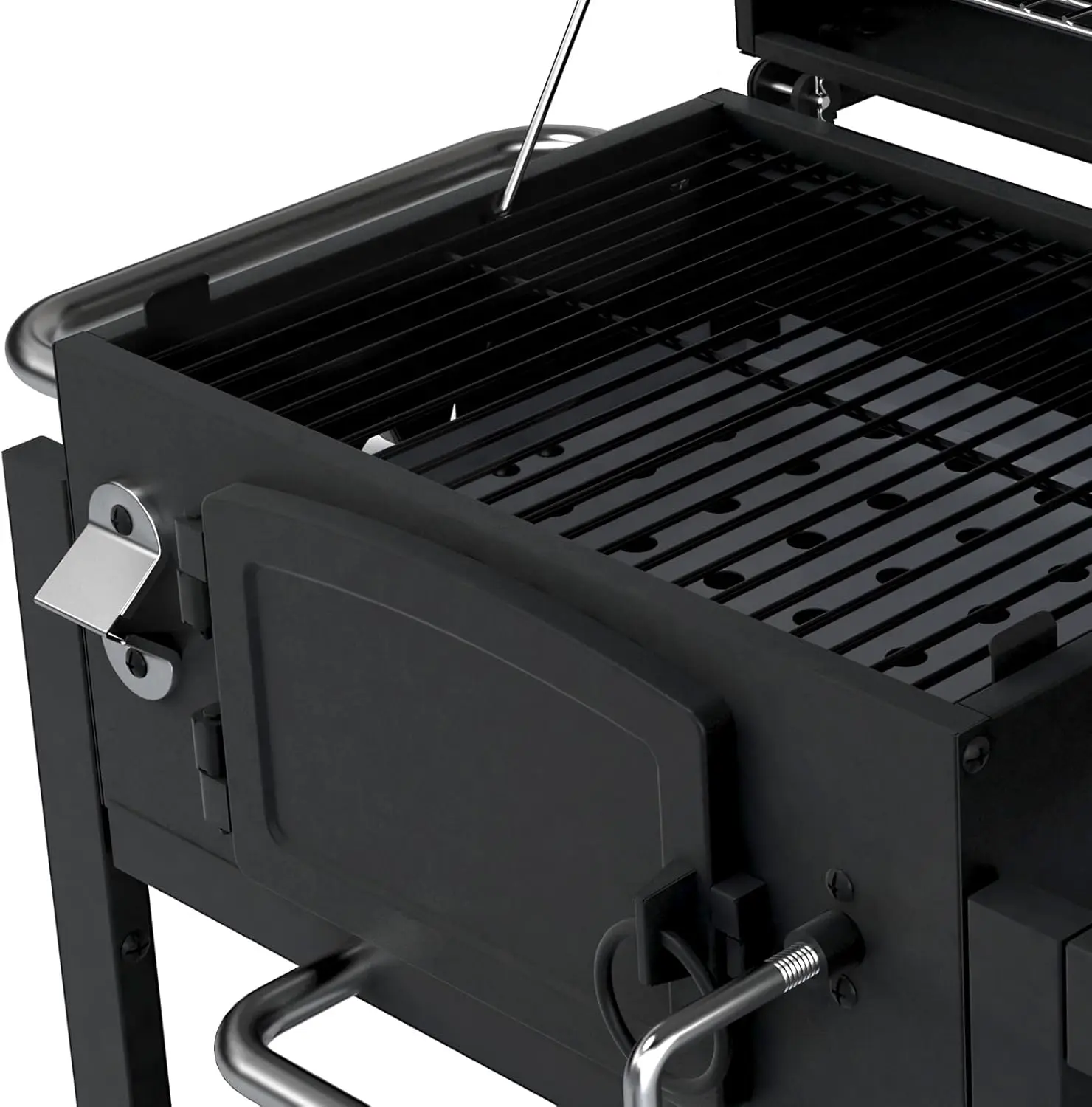 Barbecue à charbon en acier gris 66 x 113,5 cm vue 9