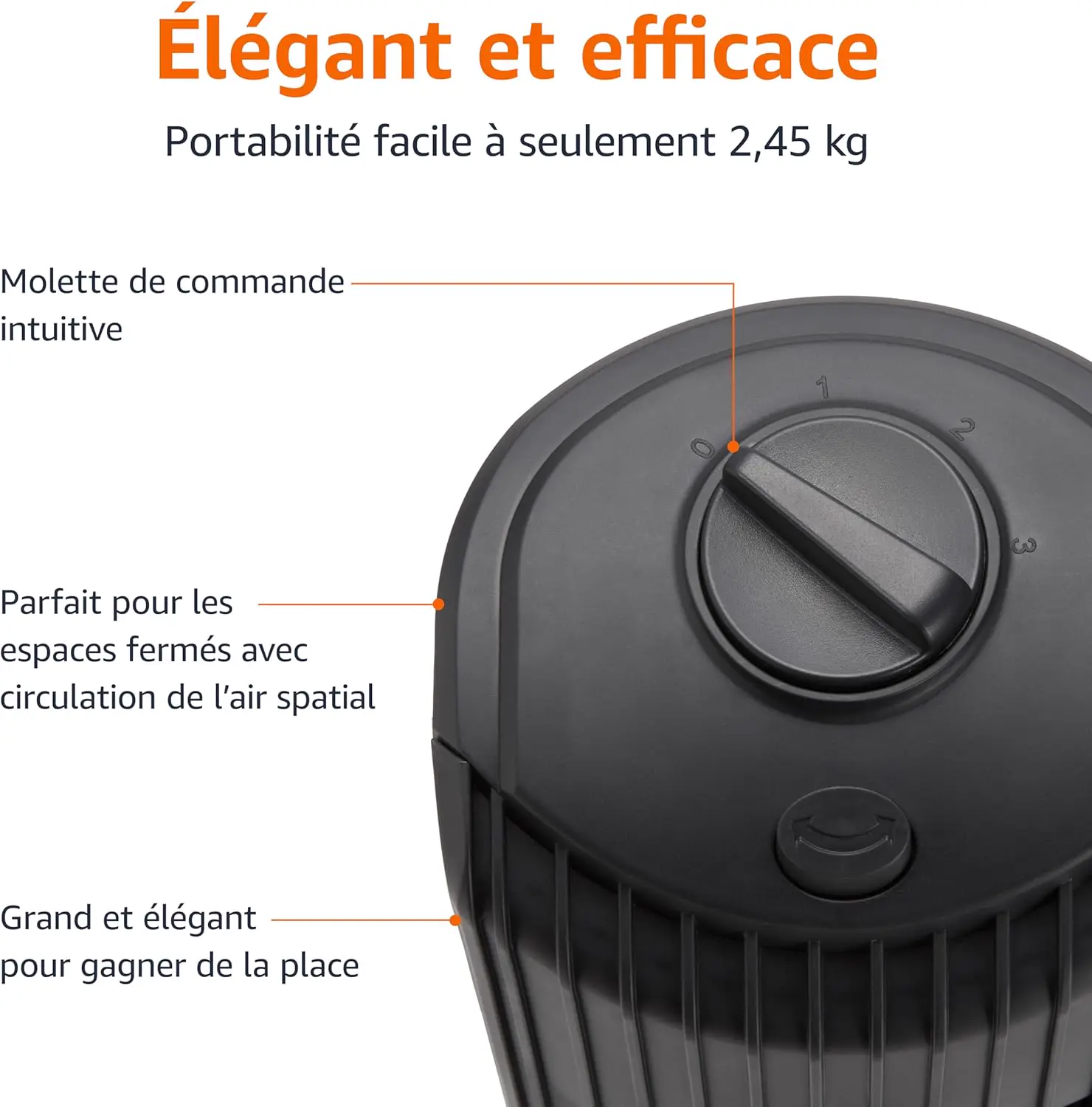Ventilateur noir vue 3