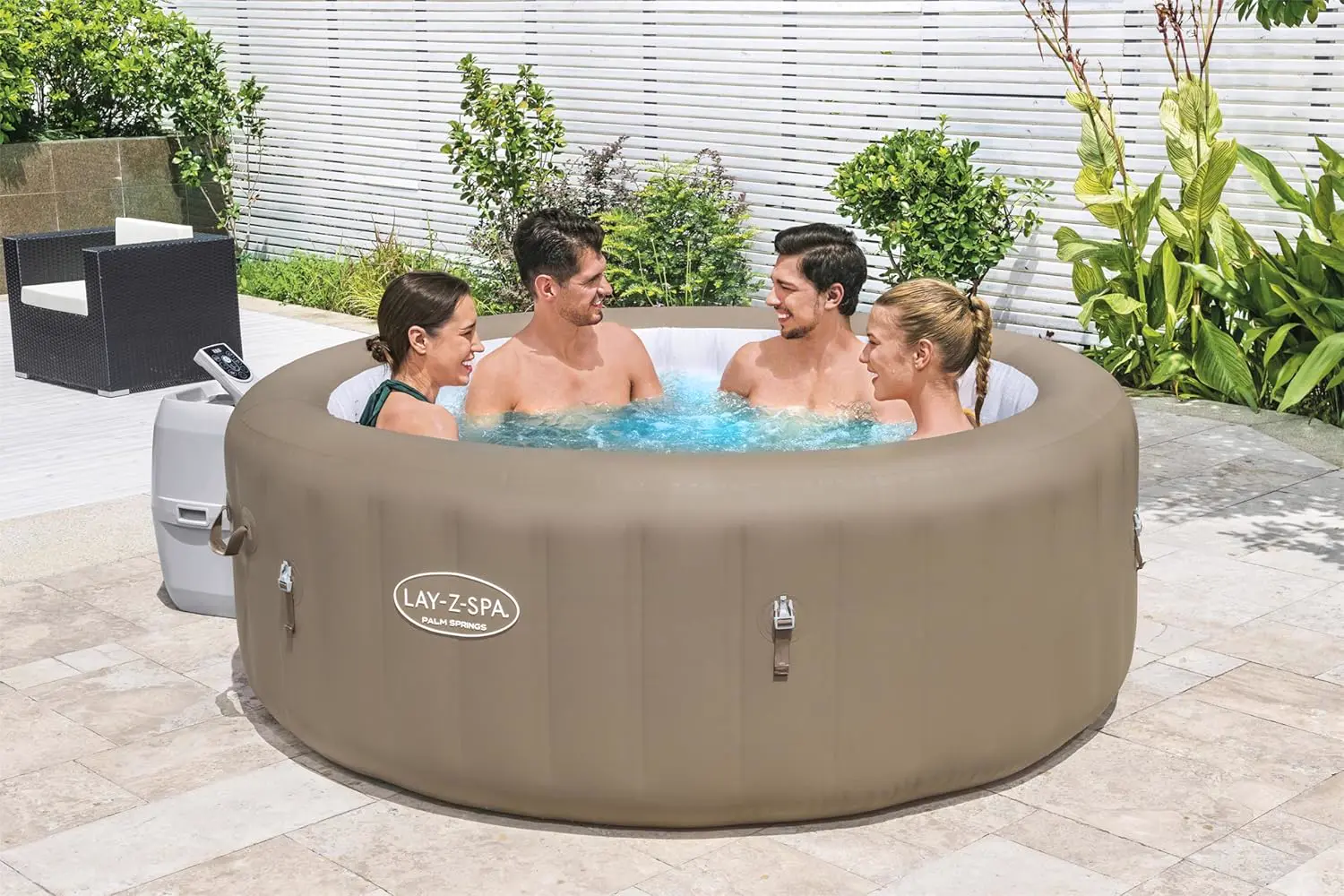 Spa gonflable 4 personnes 6 places sable 77 x 28 vue 2