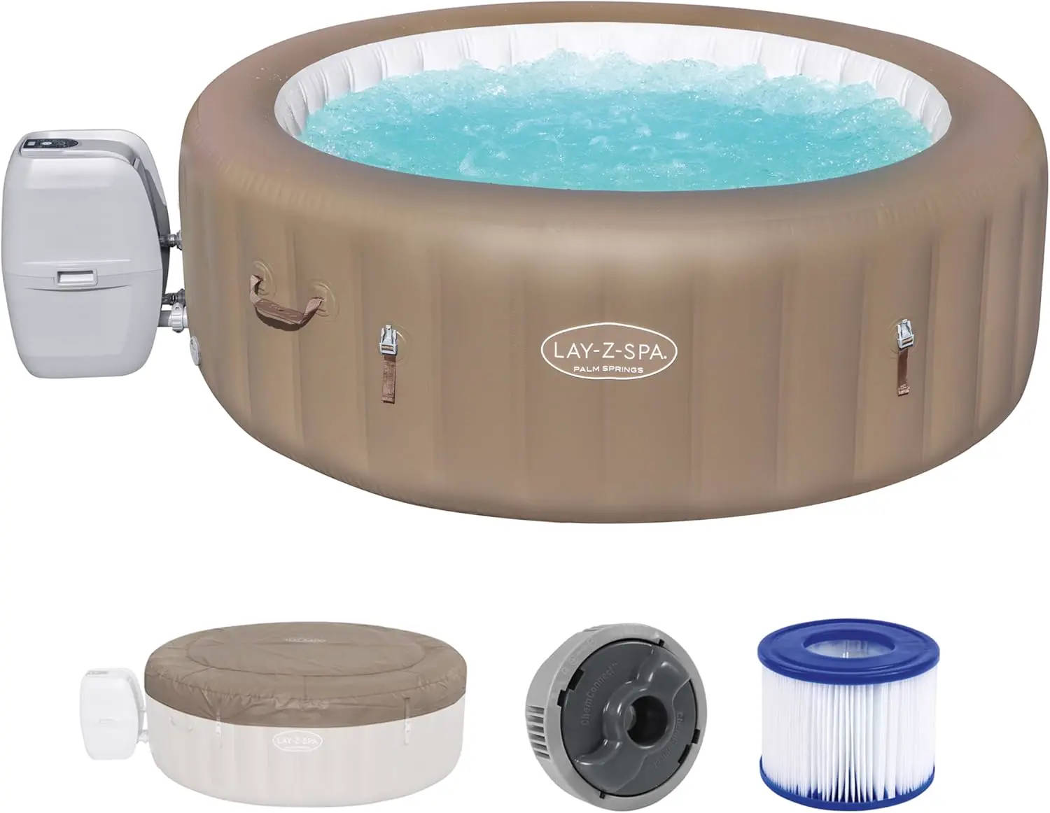 Spa gonflable 4 personnes 6 places sable 77 x 28 vue 3