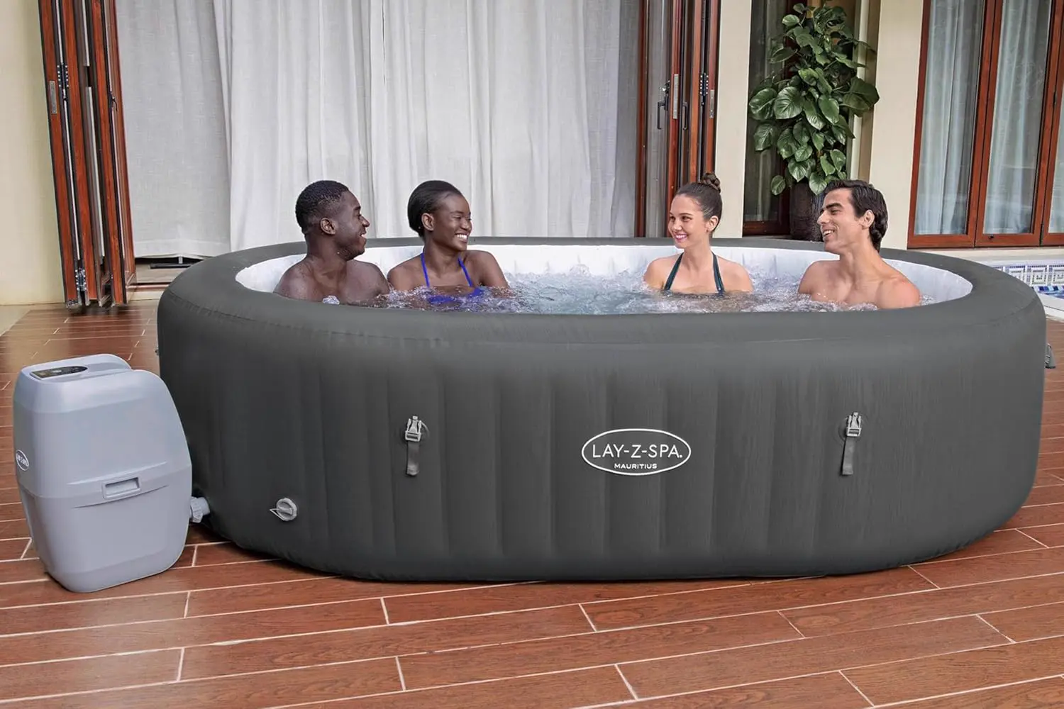 Spa gonflable 2 personnes 7 places gris 107X 71 vue 2