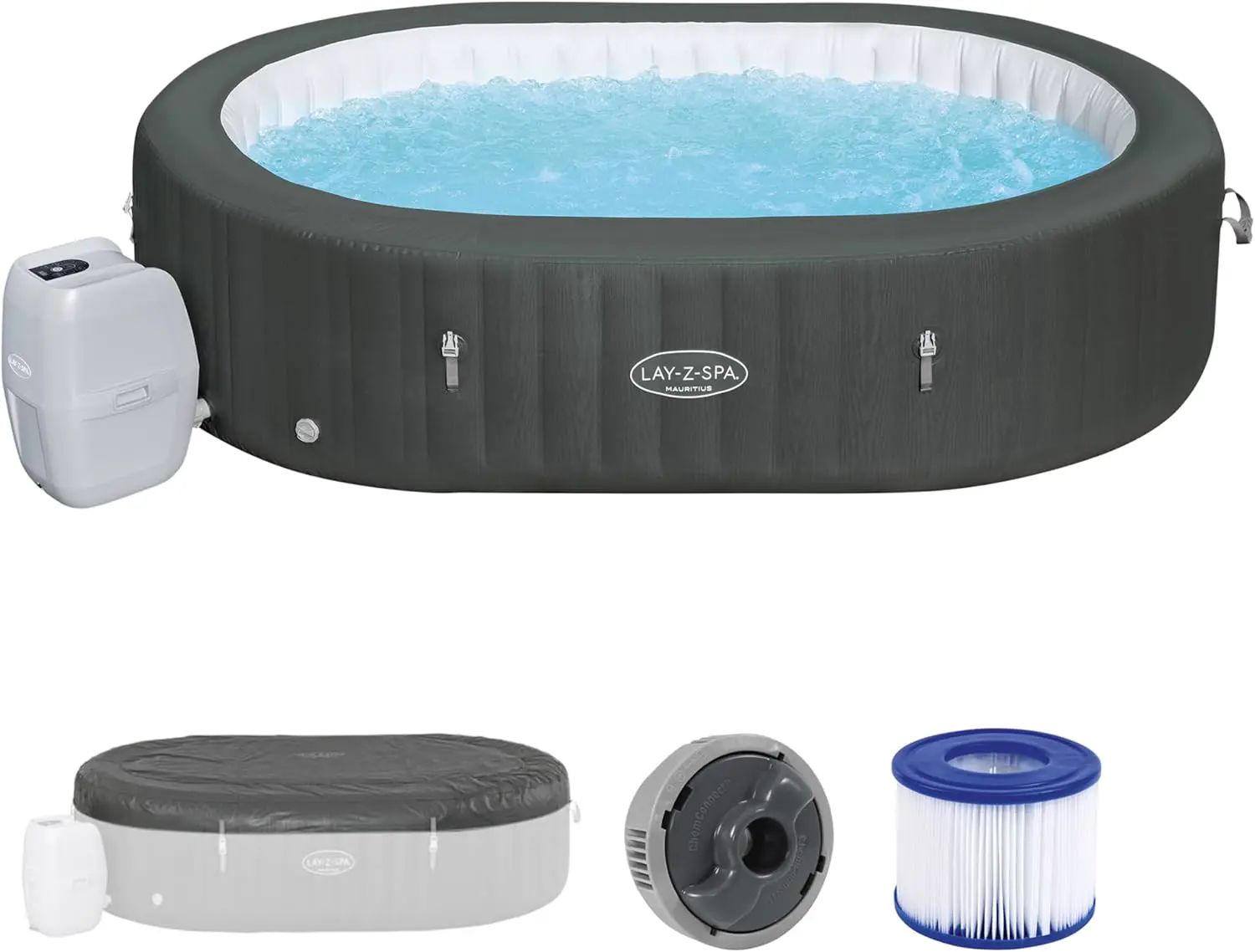 Spa gonflable 2 personnes 7 places gris 107X 71 vue 3