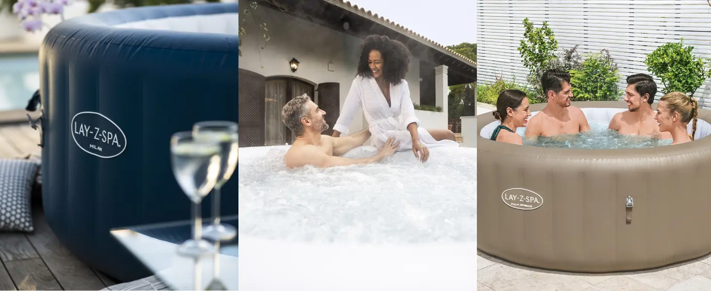 Spa gonflable 2 personnes 7 places gris 107X 71 — contenu détaillé 1