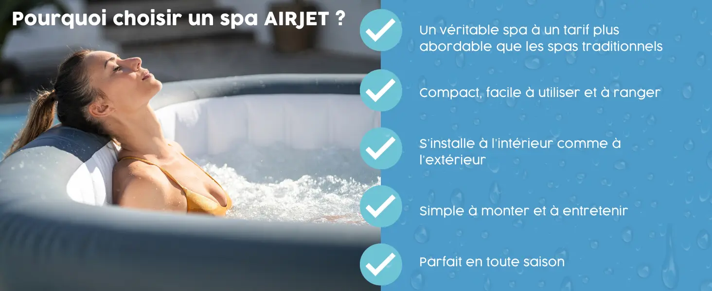 Spa gonflable 2 personnes 7 places gris 107X 71 — contenu détaillé 9