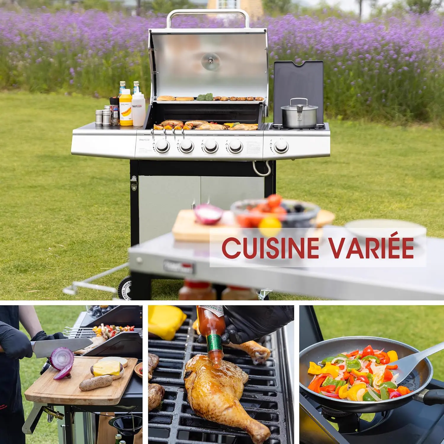 Barbecue à gaz en acier 60 x 42 cm vue 7
