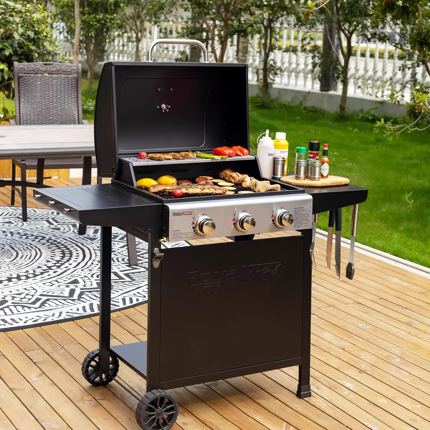 Barbecue à gaz 10 places en acier 60 x 42 cm vue 2