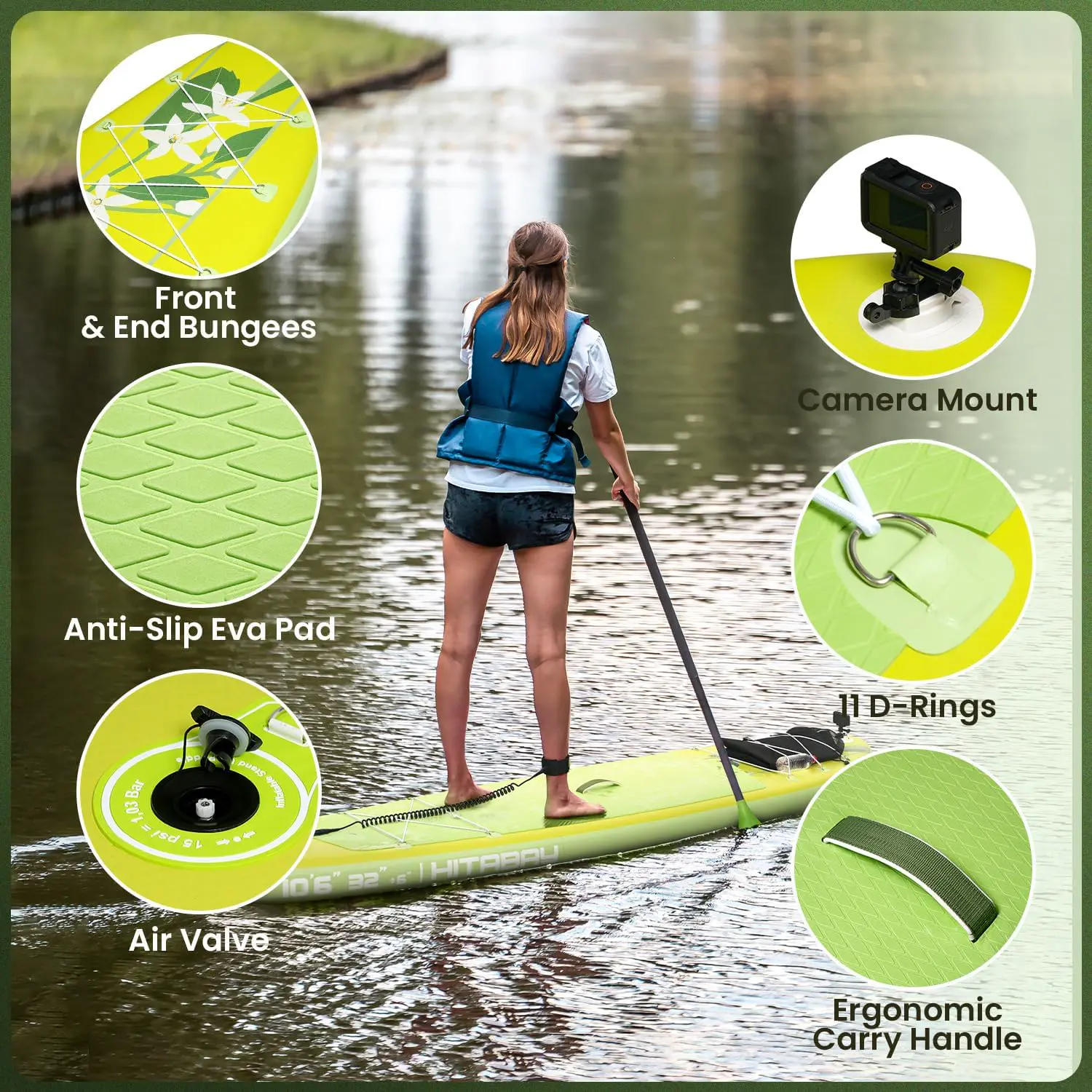 Paddle gonflable Kit de Planche de Stand up Paddle Gonflable a… vue 3