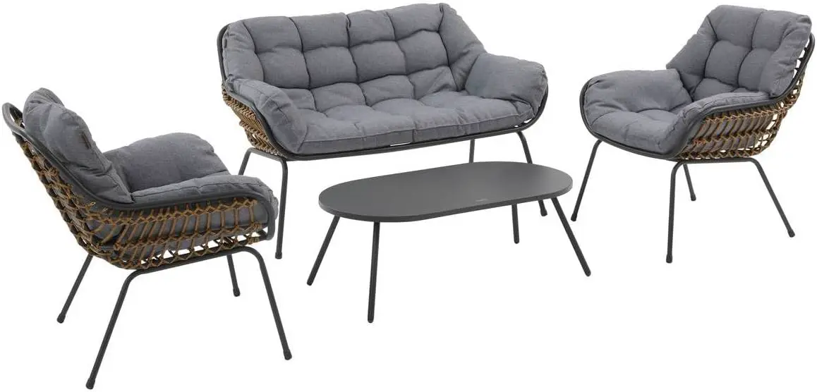 Salon de jardin 4 places gris graphite