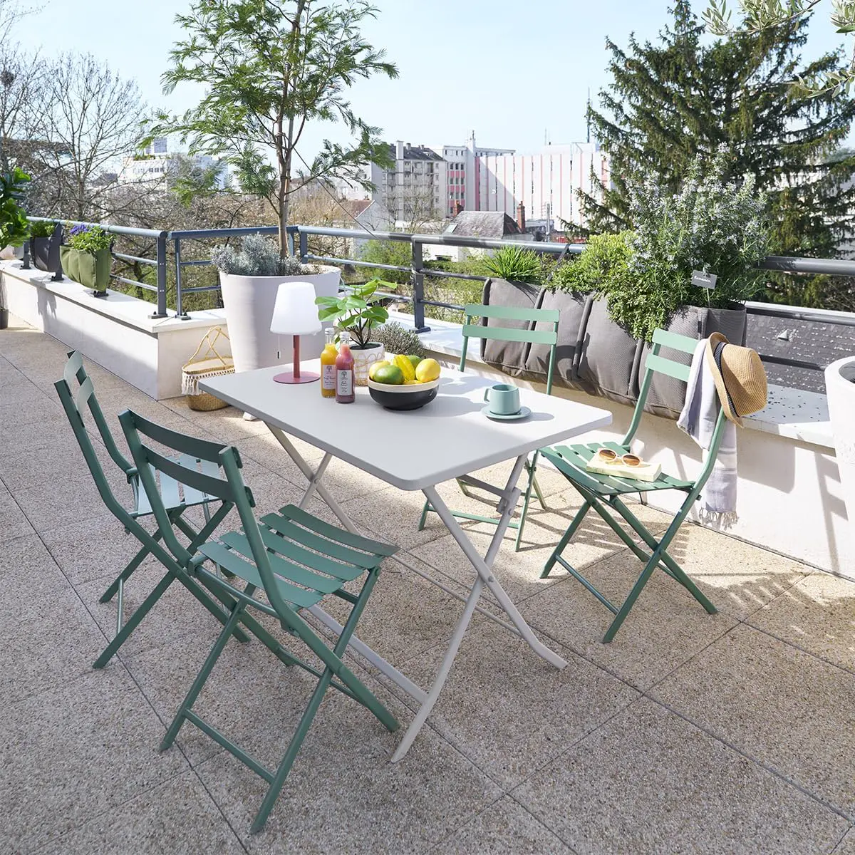 Table de jardin 4 places en acier 110x70cm vue 6