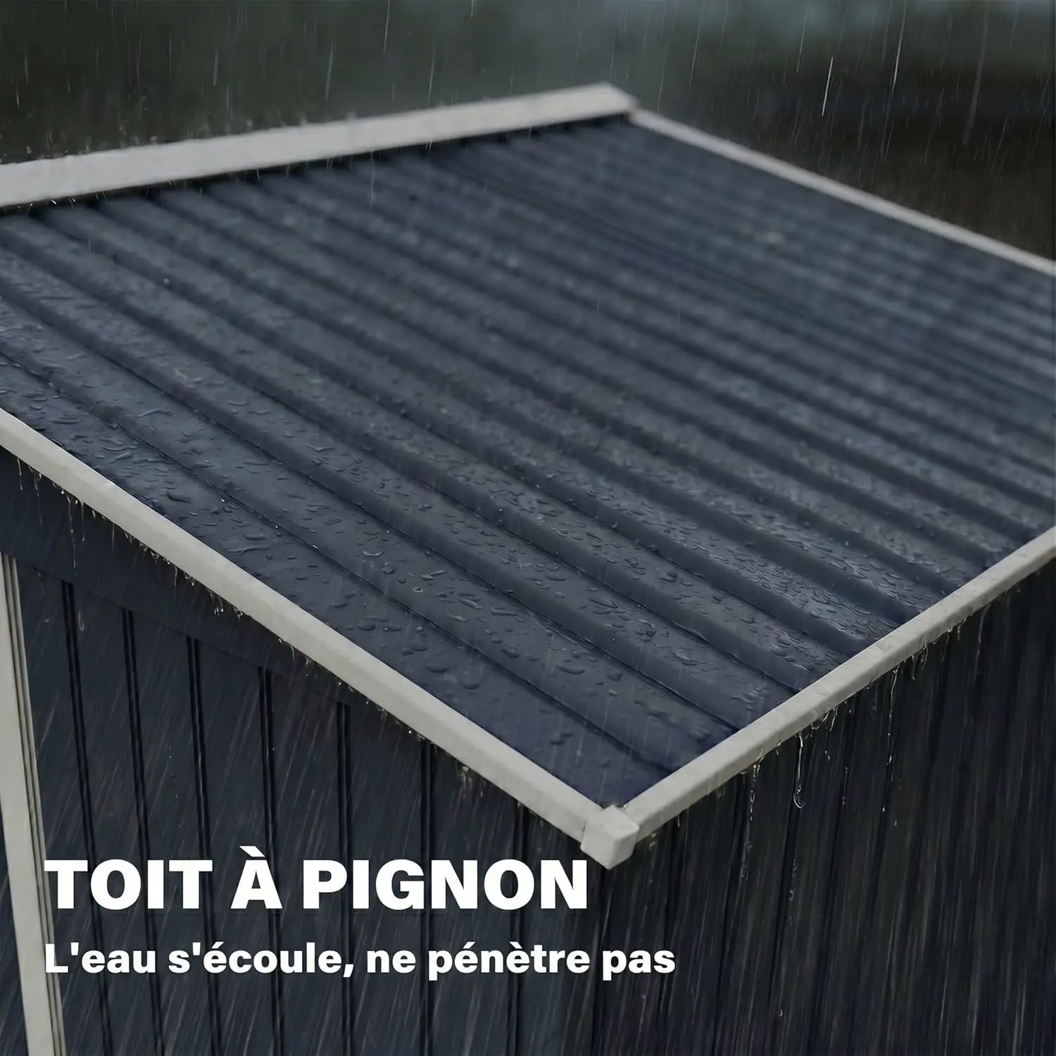 Abri de jardin en métal en acier gris 5,4 m² vue 7