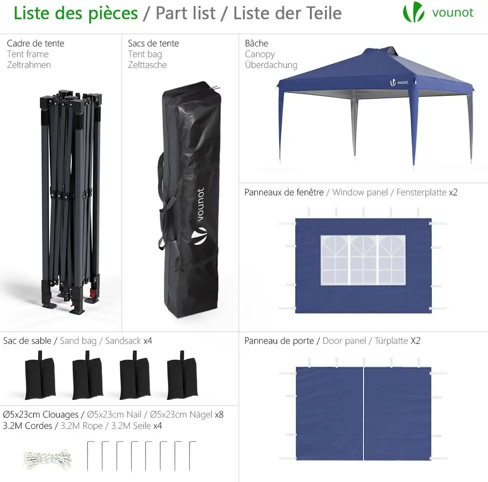 Tonnelle en acier sable 3x3m vue 2