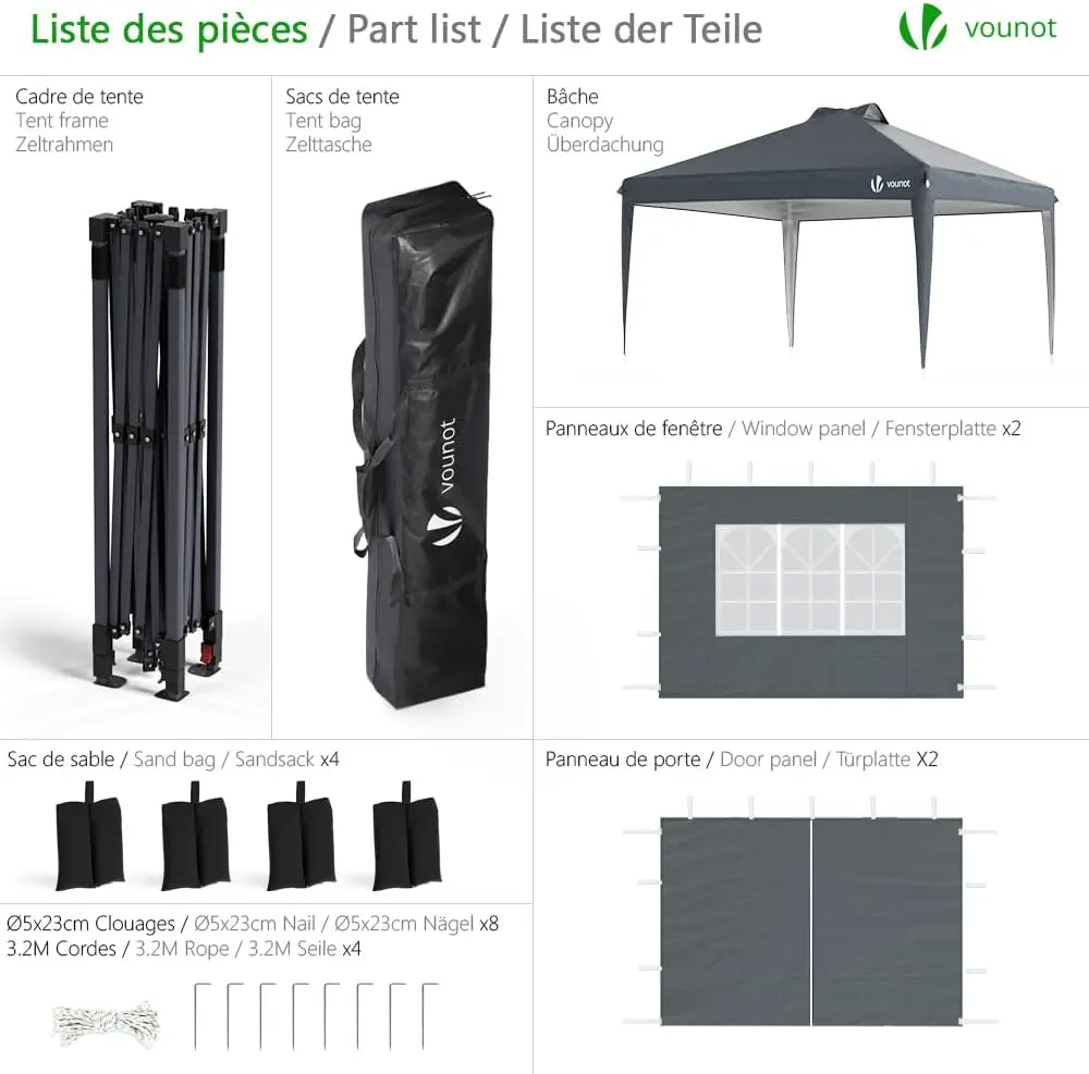 Tonnelle en acier sable 3x3m vue 2