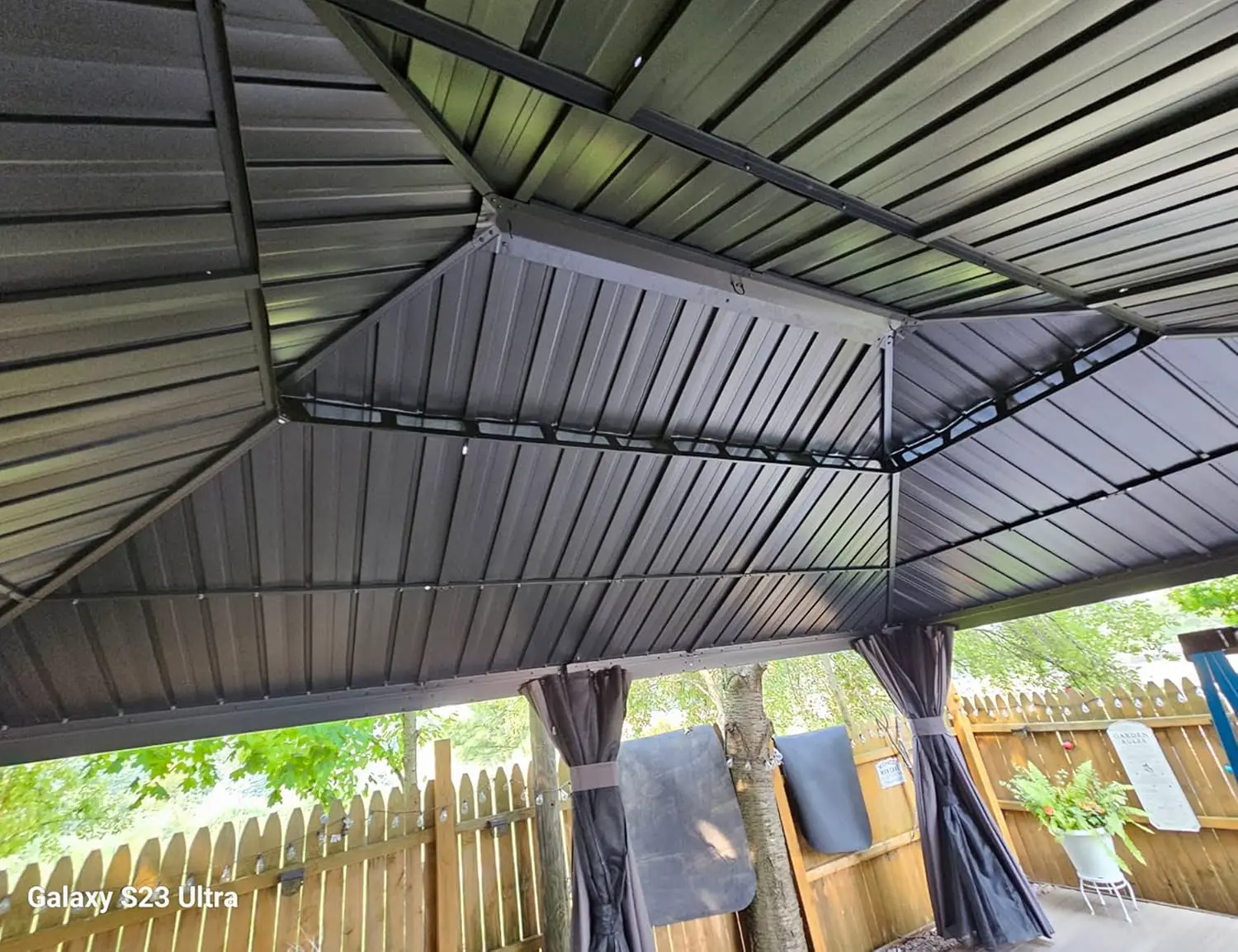 Pergola en aluminium gris 6 x 4,25 m vue 5