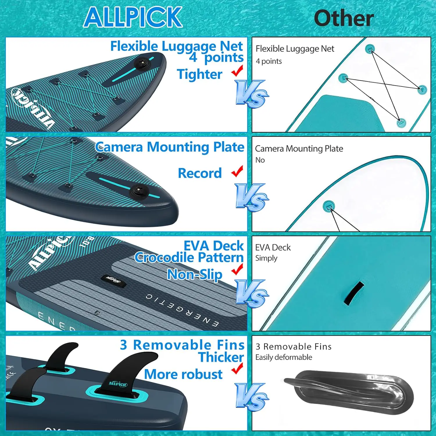 Paddle gonflable vert vue 5