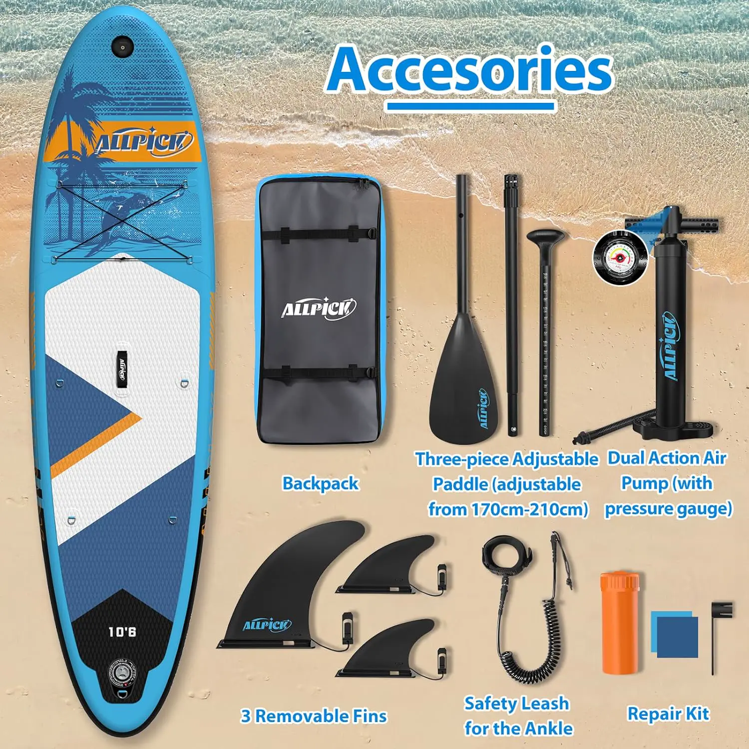 Paddle gonflable bleu vue 6