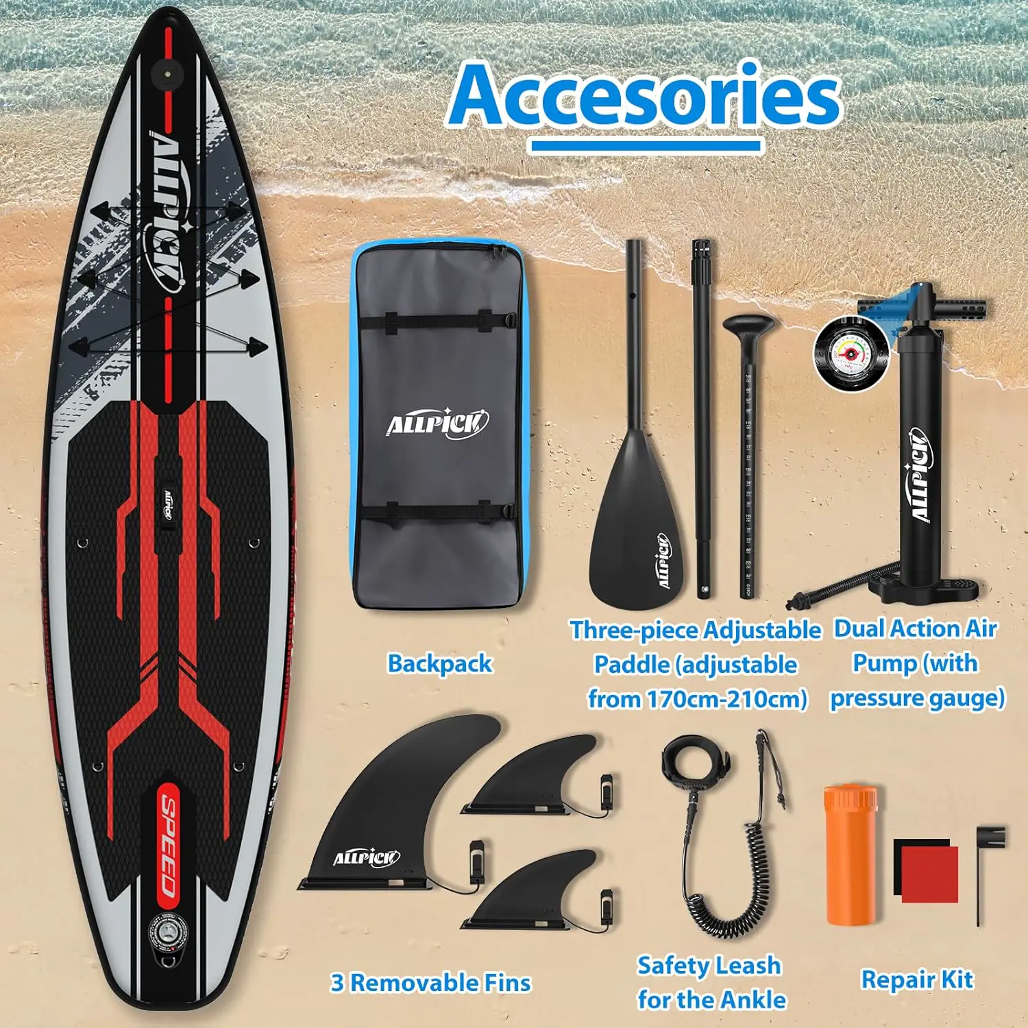 Paddle gonflable rouge vue 6