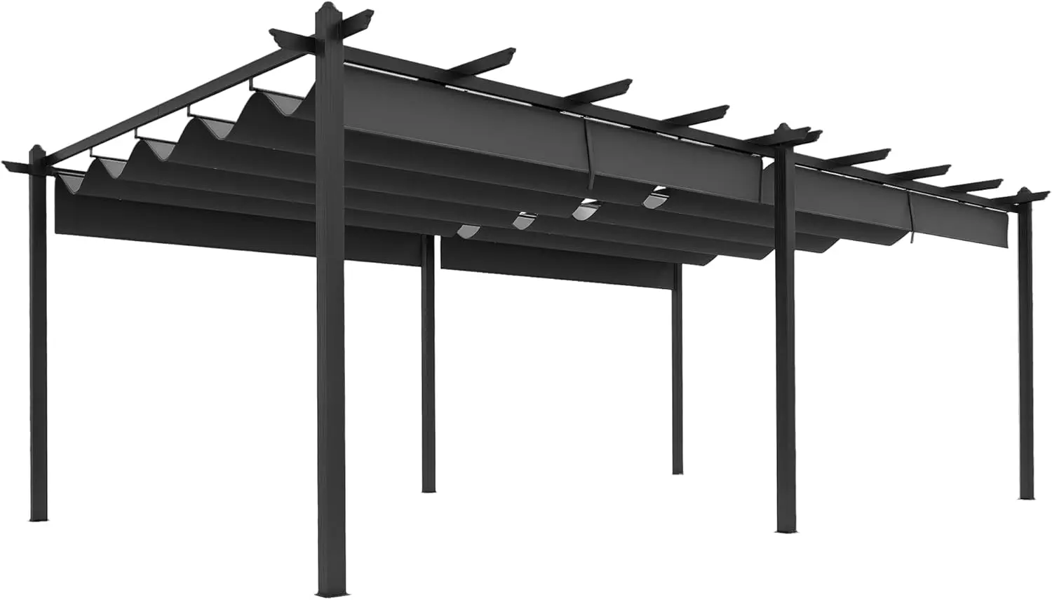 Outsunny Pergola Jardin Exterieur 3,6 x 6 m coulissante rétractable