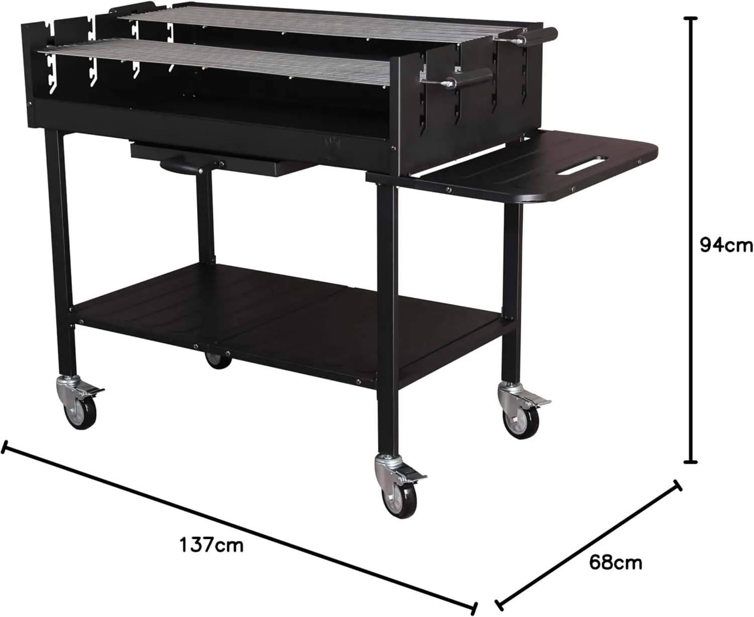 Barbecue à charbon en acier noir 68 x 94 cm vue 9