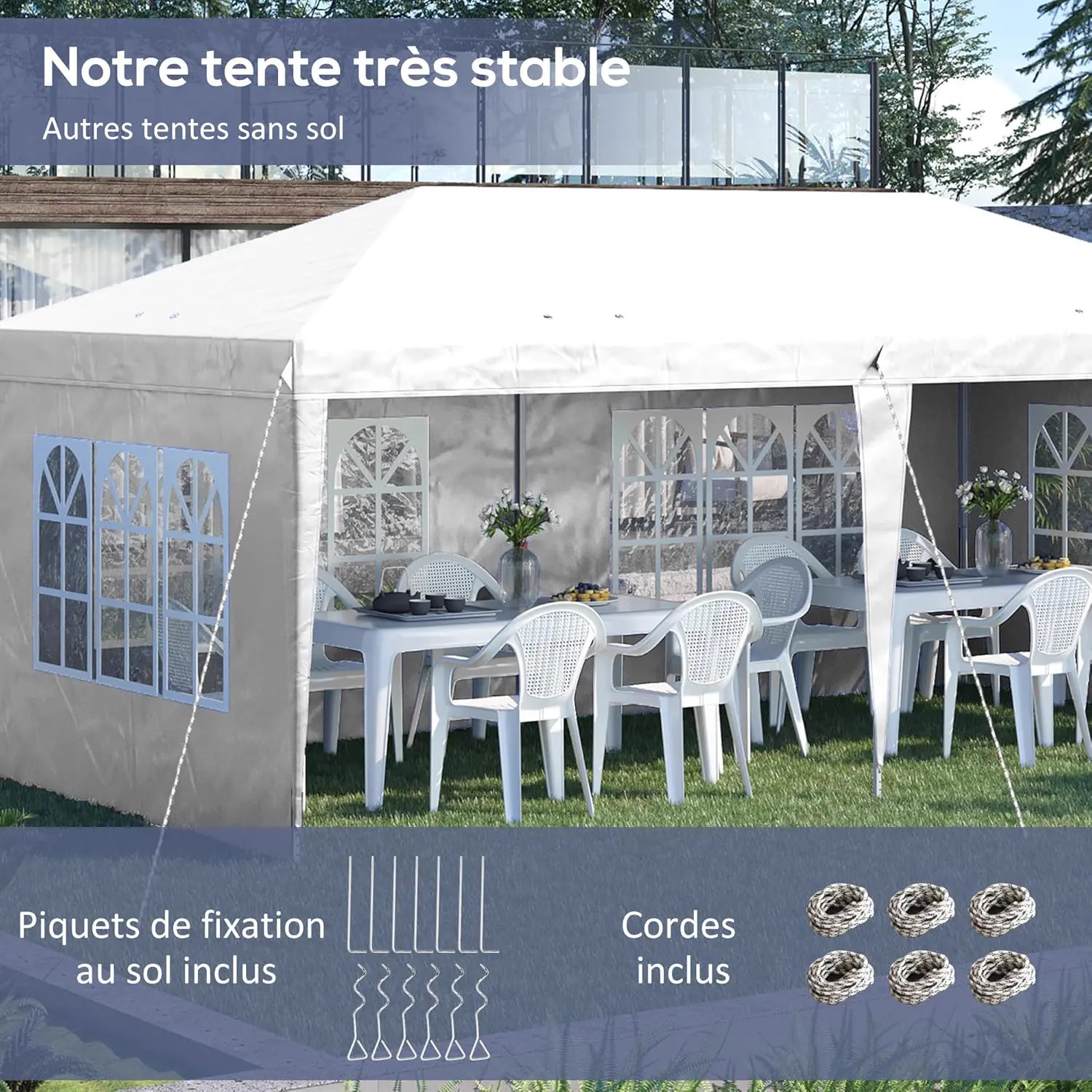 Tonnelle blanc 3x6 vue 4