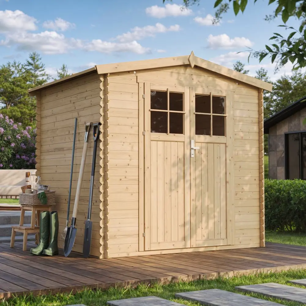 Abri de jardin en bois en bois naturel 4,33 m² vue 2