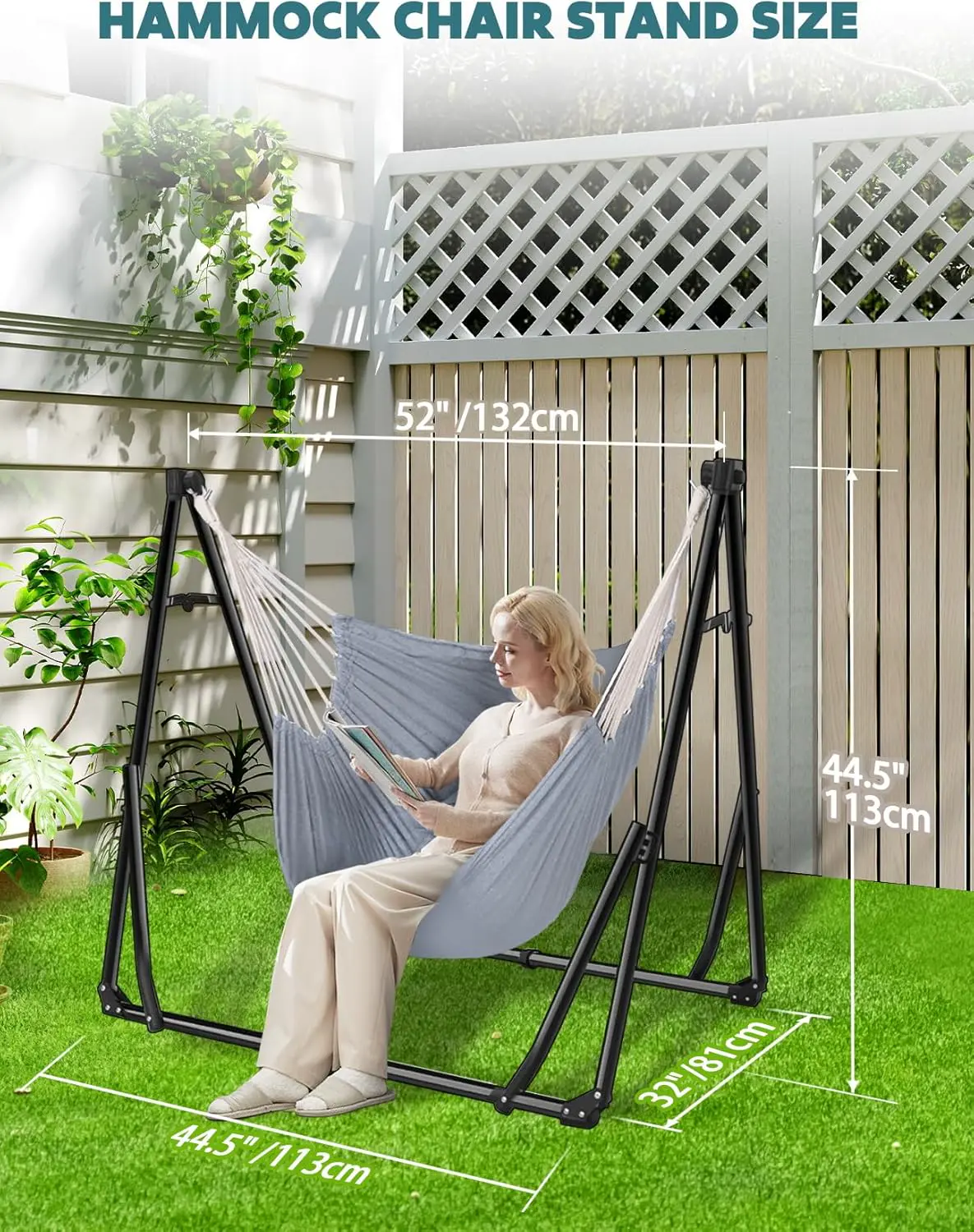 Fauteuils suspendus en acier gris vue 4